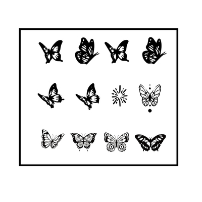 高级感小蝴蝶草本纹身贴手指防水