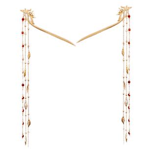 唐风明制宫廷发饰凤凰长流苏发簪新中式凤钗步摇新婚结婚订婚礼物