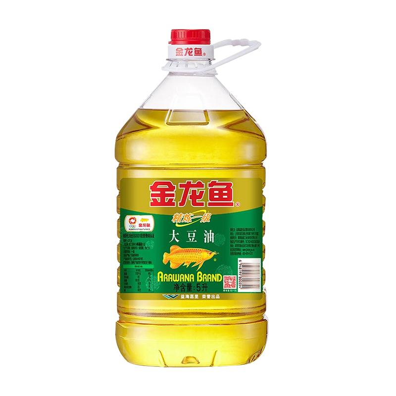 金龙鱼大豆油精选大豆油5L精炼一级食用油桶装家用植物油