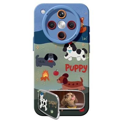 【补妆神器】镜面支架小狗手机壳