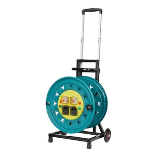 220V小车双座双控一机一控一保护移动电线拖线卷线盘防水插座线盘