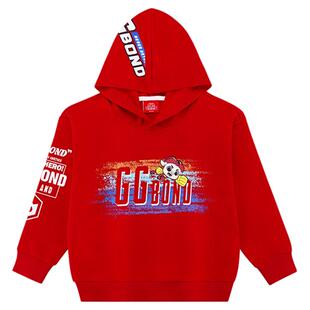 GGBOND猪猪侠小童卫衣秋冬新年款儿童连帽卫衣男童女童本命年印花