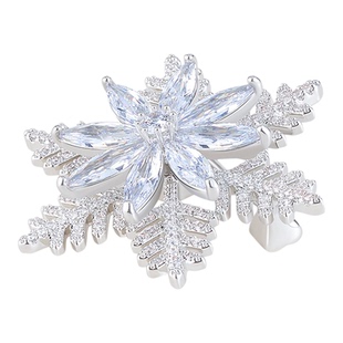 AJIDOU阿吉豆胸针高档送礼优雅双层旋转雪花水晶锆石西装配饰胸针