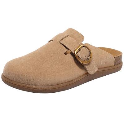 达人同款森达麦兜麻薯勃肯鞋女款2025夏新一脚蹬厚底半拖鞋4RNB5