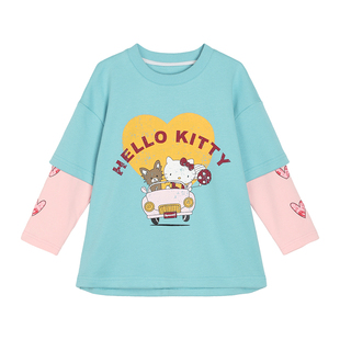 【叠中叠】小O宝童装 宝宝卫衣女2026春秋装新款女童假两件上衣