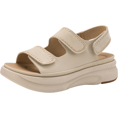 头层牛皮休闲厚底凉鞋