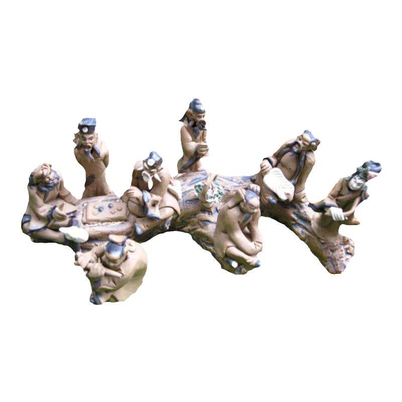 陶瓷假山盆景造景树根八仙摆件
