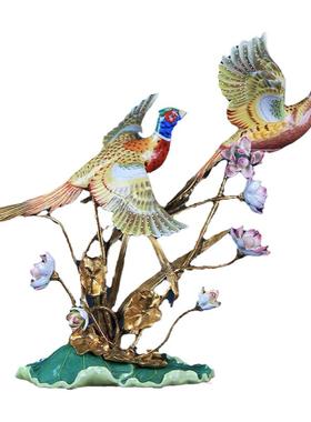 摆件比翼双飞乔迁礼品高档