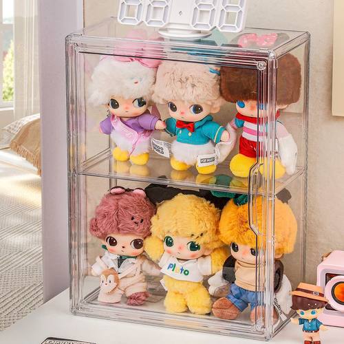 dimoo展示盒亚克力挂件收纳盒装星星人拉布布搪胶娃娃全透明娃柜
