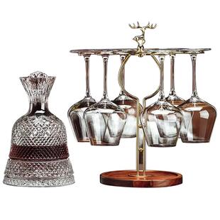 高档轻奢勃艮第水晶玻璃红酒杯套装家用醒酒器大号高脚葡萄酒杯子