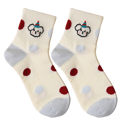 可爱卡通袜子女款纯棉无骨短筒袜