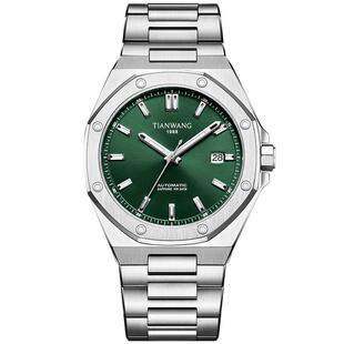 天王表男士自动机械表男表正品防水夜光钢带手表51212