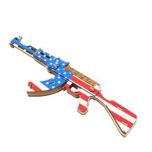 木质3D立体拼图儿童益智玩具 男孩组装东风坦克手工拼装军事模型