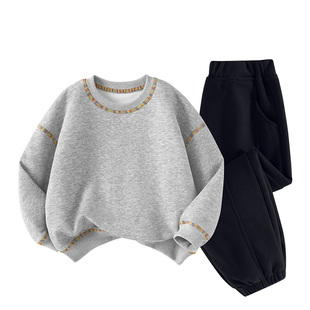 儿童卫衣套装2026春季新款女童不加绒内搭上衣男宝宝A类分体衣服