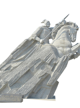 古代骑马玻璃钢公园摆放人物雕塑