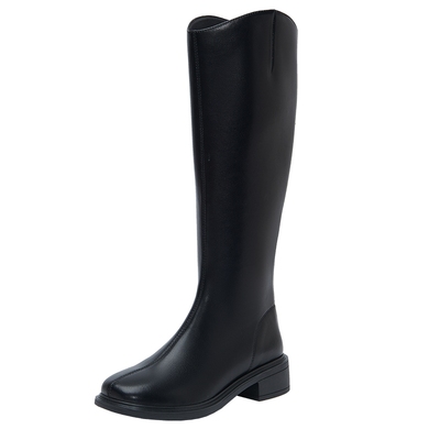 百田森粗中跟高筒西部靴