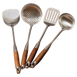 德国316级不锈钢锅铲漏勺汤勺煎铲饭勺炒菜锅厨房家用品厨具套装