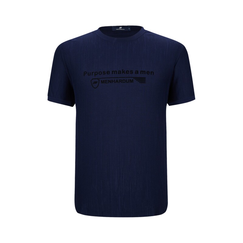 MENHARDUM/蔓哈顿夏季新品桑蚕丝混纺短袖T恤圆领套头男士针织短T