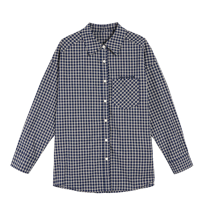 格子衬衫女宽松长袖衬衣小外套