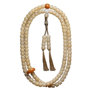 新中式天然菩提108颗佛珠手串文玩念珠白玉菩提绕指柔男女手链