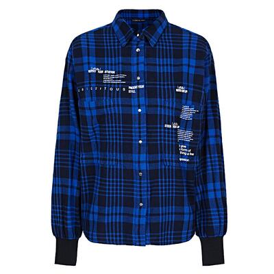 s.deer格纹拼接休闲长袖衬衫