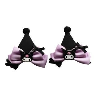 Sanrio正版三丽鸥库洛米甜酷JK蝴蝶结儿童发饰立体发夹抓夹发箍