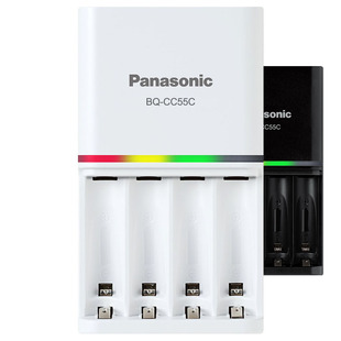 松下爱乐普eneloop 可充7 5号标准充电器镍氢充电电池三洋爱老婆智能急速快充安全充电 CC51 CC55 CC63