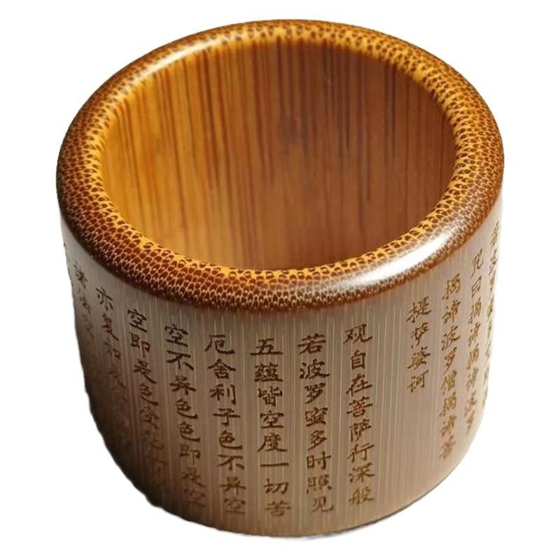 金丝玉竹老料大拇指戒指心经扳指