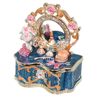 花漾蝶舞珐琅彩摆件梳妆台首饰盒精致小众设计耳钉戒指饰品收纳盒