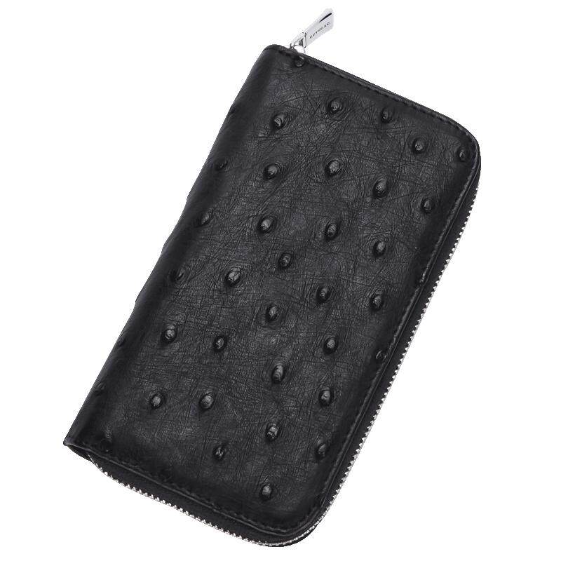 鸵鸟皮钥匙包男女士真皮多功能大容量简约汽车锁匙包零钱包二合一