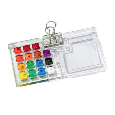 迷你分装固体水彩胡桃木盒手账本