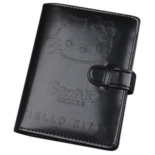 a7手工皮质手帐本复古黑kt猫活页手账本ins风随身大容量日笔记本