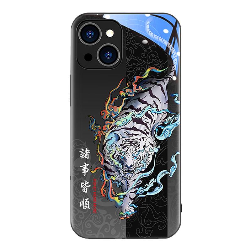 佛光普照适用于苹果16pro手机壳15promax新款来电会发光iPhone14中国风13高级感12玻璃xs潮牌声控闪亮