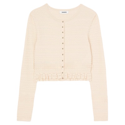 SANDRO女装优雅花边下摆针织开衫