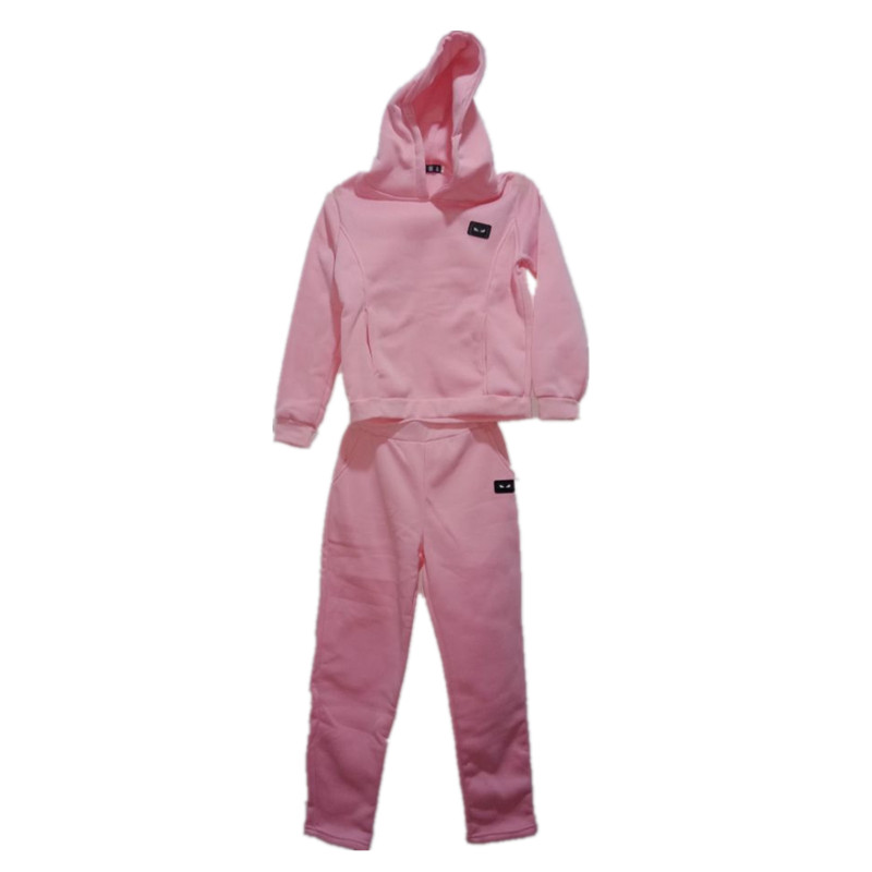 秋冬季棉服女士加绒加厚连帽卫衣休闲运动套装中老年妈妈装两件套