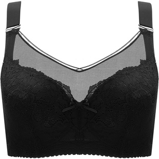 月色大胸显小胸内衣女大码抹胸式防走光全罩杯聚拢上托收副乳文胸