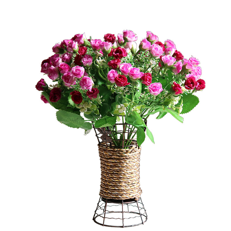 装饰花 仿真玫瑰花套装 假花盆仿真花