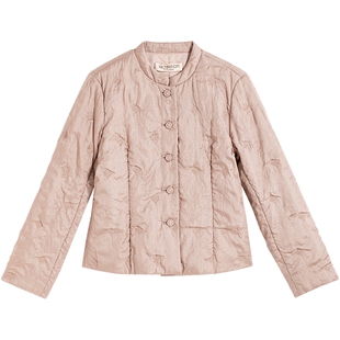 EXCEPTION例外女装2026春季新品柞蚕丝中式棉服立领设计修身棉衣