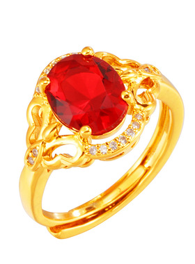 水晶越南沙金欧美风开口指环女戒