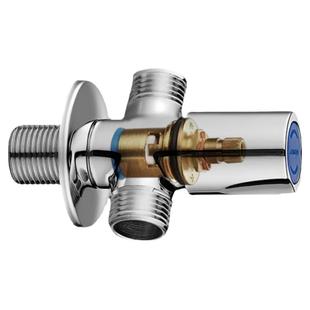 九牧三通角阀一进二出三通分水器三角阀全铜家用双出水阀门带开关