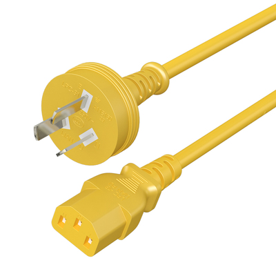 国标3c纯铜台式电脑黄色电源线