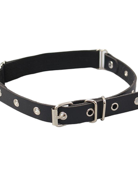 赵露思同款暗黑朋克辣妹皮革腿链女皮带扣项链腿环性感腿饰可调节