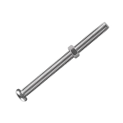 304不锈钢加长盘头十字螺丝钉大全带螺母套装螺栓螺丝杆M3MM4M5M6