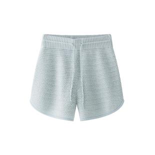 羊织道【100%美丽诺羊毛】慕斯 春夏季直筒小个子针织短裤裤子