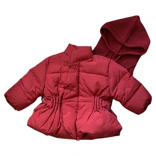 奶油baby新年女童红色羽绒服洋气冬2025新款女宝宝国风拜年服外套