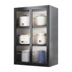 厨房置物架免打孔壁挂多功能带门防尘调味品调料收纳柜墙上储物柜