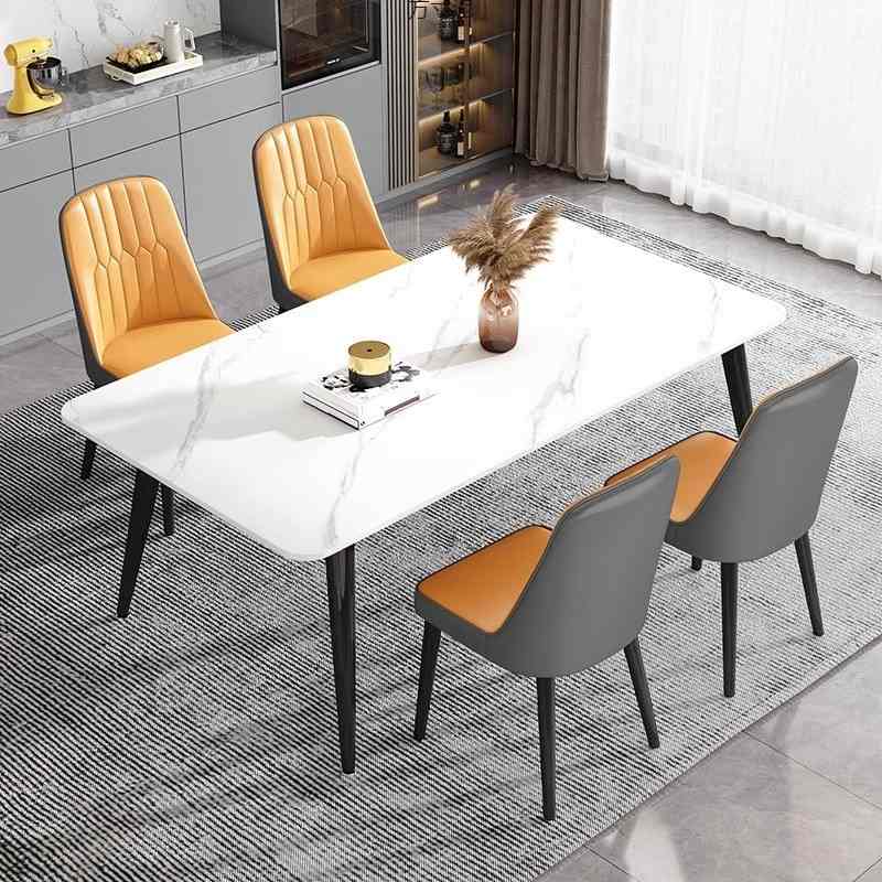 厂家生产岩板餐桌家用家庭长方形奢轻小户型北欧餐桌公寓