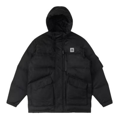 匡威保暖连帽中长男纯色羽绒服