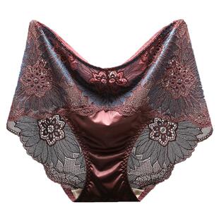 3条 内裤女 蕾丝中腰收腹提臀性感无痕高腰女士抗菌纯棉裆三角裤