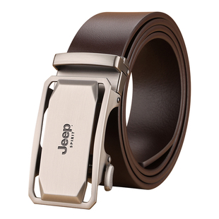 JEEP SPIRIT皮带男士真皮自动扣腰带纯牛皮年轻人正品男款裤带男